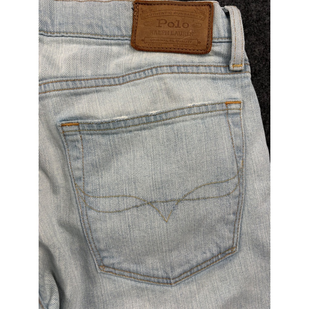 Polo Ralph Lauren Mens Light Wash Straight Leg Stretch Jeans 31x30 Fits 32x30 - Picture 12 of 12